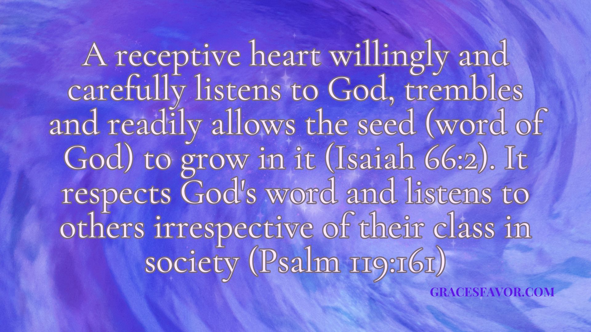 the seed of God's Word must first be planted in our own hearts.